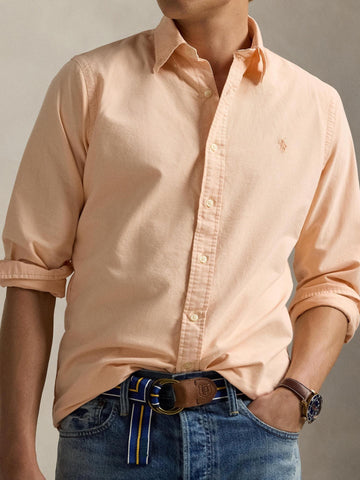 Camisa POLO Ralph Lauren Manga Larga Oxford Mineral Dye Custom Fit