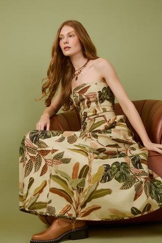 Vestido Midi Forest Print Bazilian Bloom Dress to