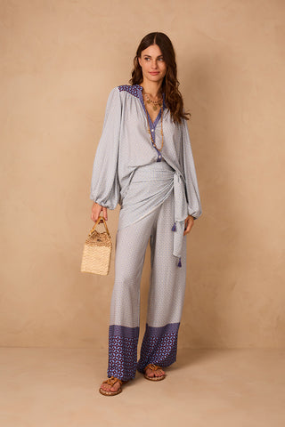 Pantalón Pareo con Estampado Azulejo