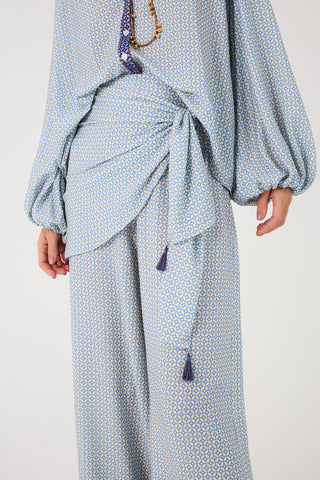 Pantalón Pareo con Estampado Azulejo