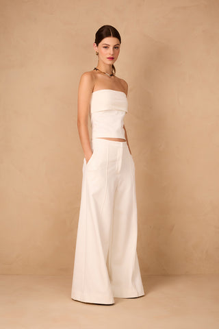 Pantalón Ancho con Stretch con Bolsillo laterales