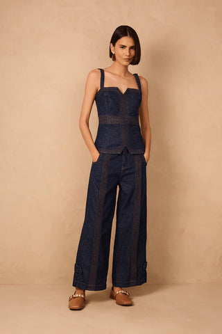 Set Top y Pantalón en Denim Oscuro Dress to