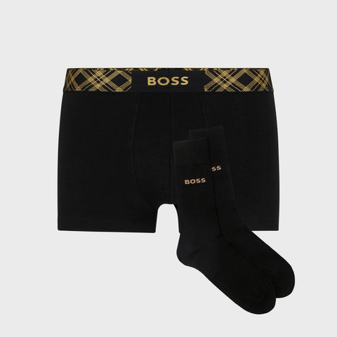 Set BOSS con Bóxer Trunk y Calcetines Negros Hombre