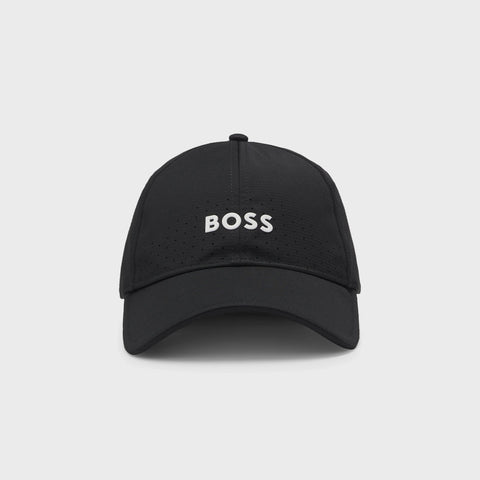 Gorra BOSS Negra Perforada con Logo Brillante Hombre