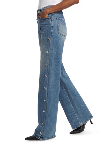 Jean Paige Sasha Side-Seam Snap Talle Alto con Stretch Wide Leg