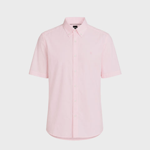 Camisa BOSS de Manga Corta con Cuello Abotonado - Rosa