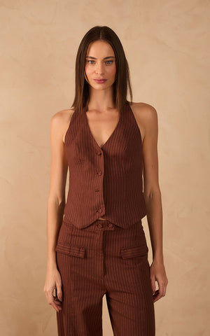 Conjunto de Vest y Pantalón en Lino Dress to