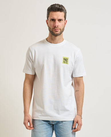 Camiseta BOSS Relaxed Fit de Algodón con Estampado Graphic - Blanco