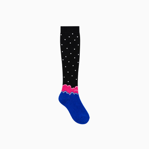 Medias Happy Socks con Lunares y Detalle Ondulado – Negro / Azul / Rosado