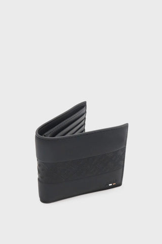 Billetera BOSS en piel con logo en placa de metal