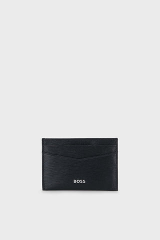 Tarjetero BOSS New Crosstown de Piel Saffiano – Negro