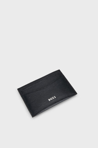 Tarjetero BOSS New Crosstown de Piel Saffiano – Negro
