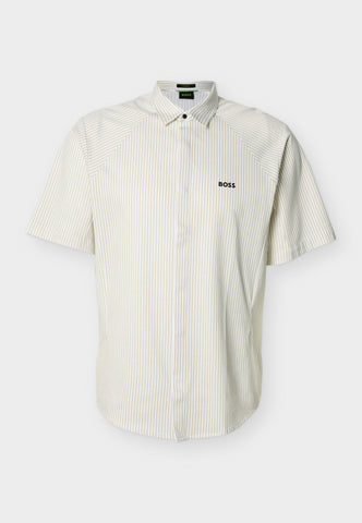 Camisa Mangas Cortas BOSS de Rayas regular fit algodón con Stretch