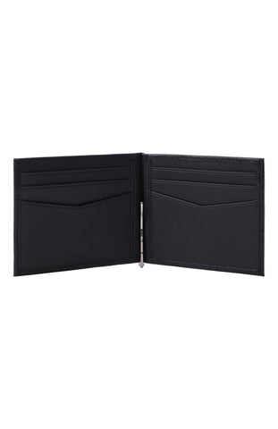 Billetera BOSS en piel Italiana Con Clip Interno y Logo de metal