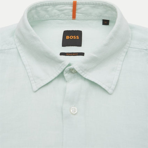 Camisa Boss de lino manga corta Button Down regular fit