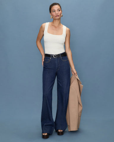 Jean Paige Sasha Talle Alto Ancho Debajo Con Stretch