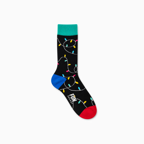 Medias Fun Socks con Estampado de Luces – Negro / Multicolor