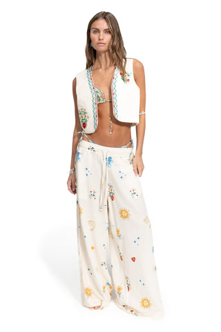 Blusa Agua Bendita Mabel Solstice Bordada en Marfil