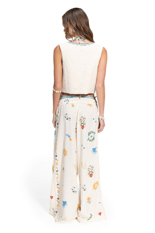 Blusa Agua Bendita Mabel Solstice Bordada en Marfil