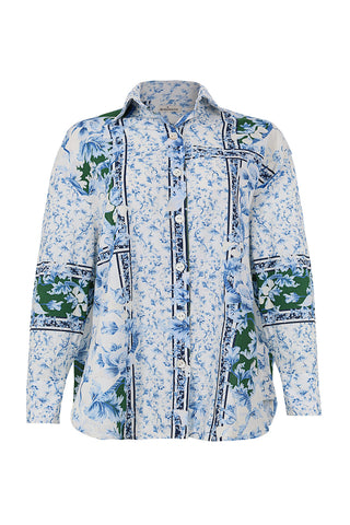 Camisa Agua Bendita Anastasia Ivy Estampado Floral Azul