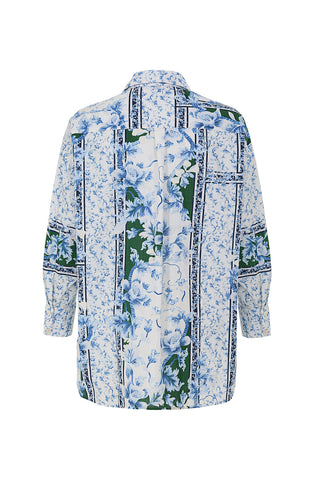 Camisa Agua Bendita Anastasia Ivy Estampado Floral Azul