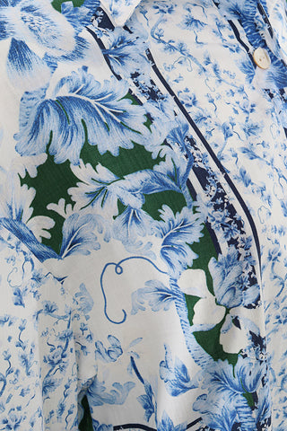 Camisa Agua Bendita Anastasia Ivy Estampado Floral Azul