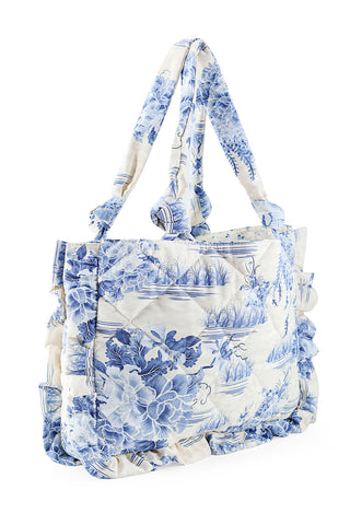 Bolso Agua Bendita Ambroise Ivy Acolchado Estampado Floral Azul