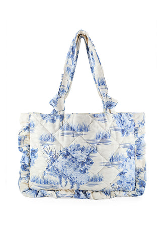 Bolso Agua Bendita Ambroise Ivy Acolchado Estampado Floral Azul