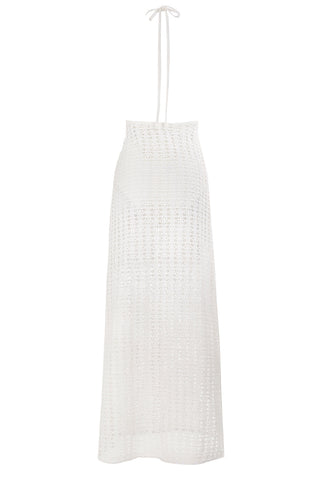 Vestido Agua Bendita Largo Mabe Ivy Tejido Crochet con Lentejuelas
