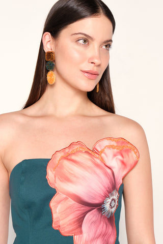 Aretes Simona Prisma con Formas Geométricas Bordadas – Multicolor