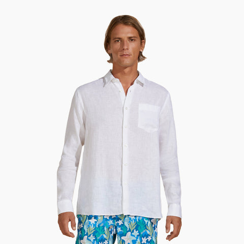 Camisa en lino Vilebrequin Regular Fit Caroubis