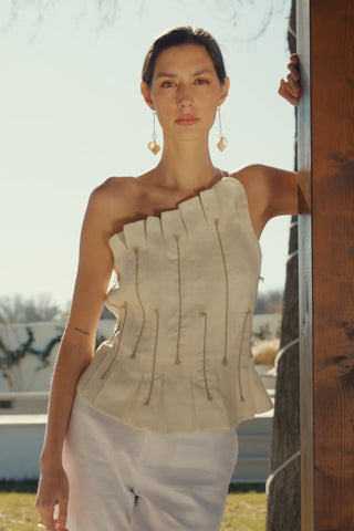 Top Costa Faride en lino natural