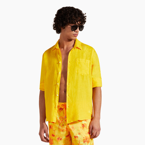 Camisa en lino Vilebrequin Regular Fit Caroubis