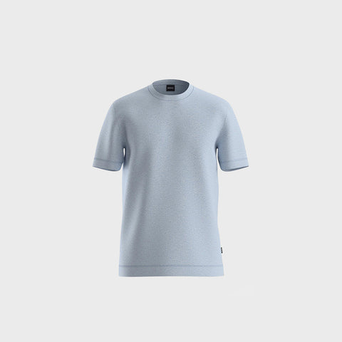 T Shirt BOSS de Lino y Algodón para Hombre - Marrón Oscuro