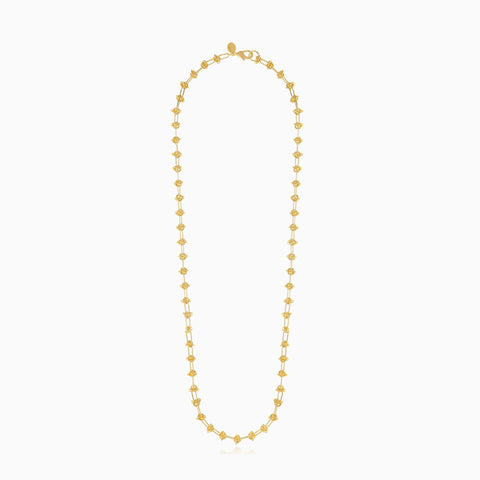 Collar Largo Cristina Sabatini Natalie con Baño de Oro y Detalles de Nudos – Dorado