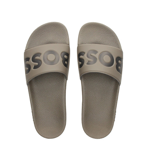Sandalias BOSS Italian made con detalle de logotipo grande.
