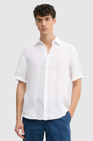 Camisa Boss de lino Manga corta Button Down regular fit