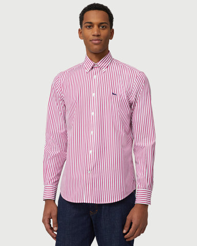 Camisa Harmont & Blaine Poplin Con Rayas Regular Fit