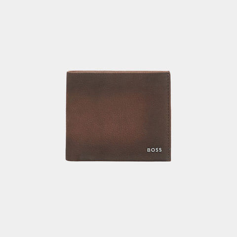 Billetera Boss En Suede Con logo En Metal