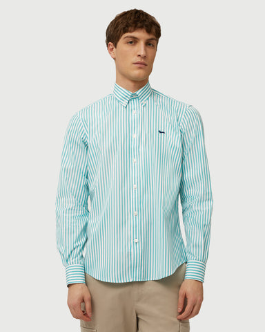 Camisa Harmont & Blaine Poplin Con Rayas Regular Fit