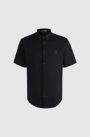 Camisa Boss Regular Fit Manga corta en punto de algodón
