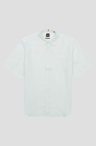 Camisa Boss de lino manga corta Button Down regular fit