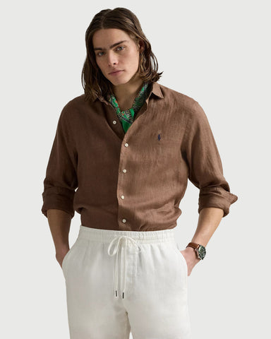 Camisa En Lino POLO Ralph Lauren Manga Larga Custom Fit