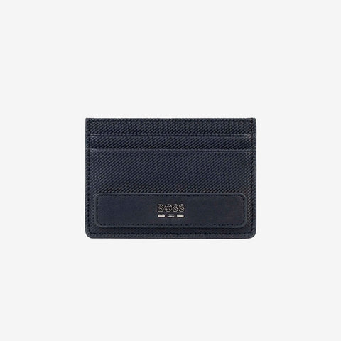 Tarjetero BOSS en piel Con Ribete de logotipo