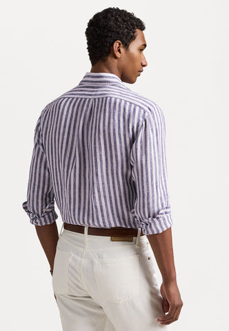 Camisa En Lino de Rayas POLO Ralph Lauren Manga Larga Custom Fit