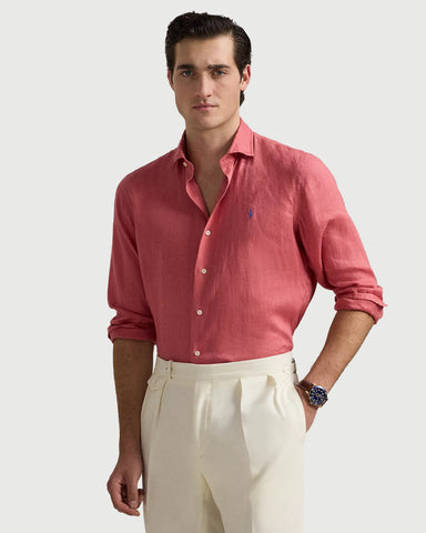 Camisa En Lino POLO Ralph Lauren Manga Larga Custom Fit