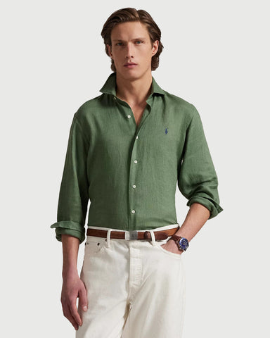 Camisa En Lino POLO Ralph Lauren Manga Larga Custom FiT