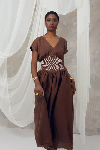 Vestido Midi Susana En Lino Natural