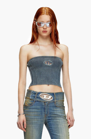 Top Diesel en Denim con Placa de Logotipo en metal Slim Fit m-clarksvillex-c