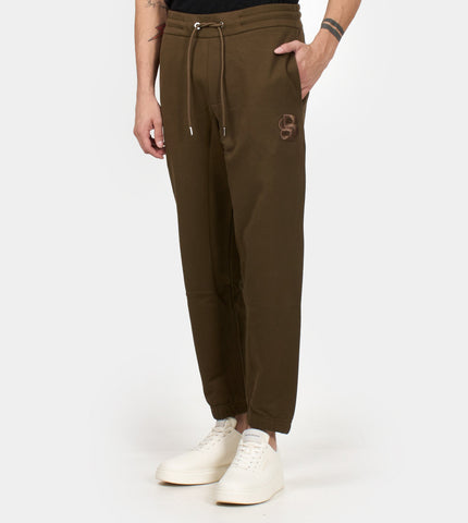 Pantalón Jogger tapered fit de algodón Con logo bordado de monograma